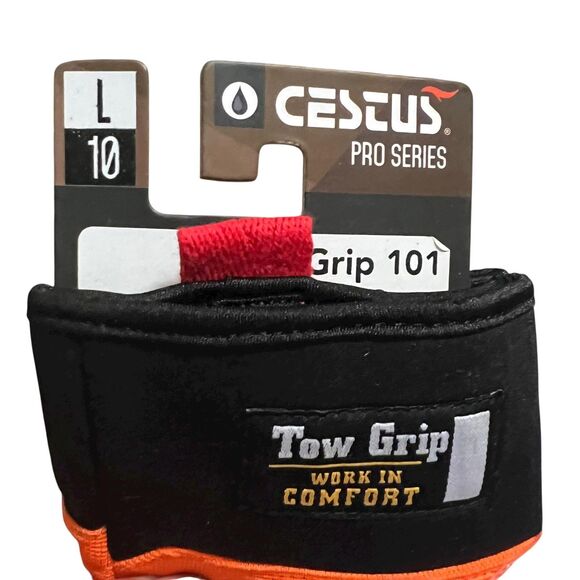 Cestus Tow Grip 101 Pro Series Work Gloves Size Large 10 Hi-Vis Impact TPR Pair - Picture 5 of 11